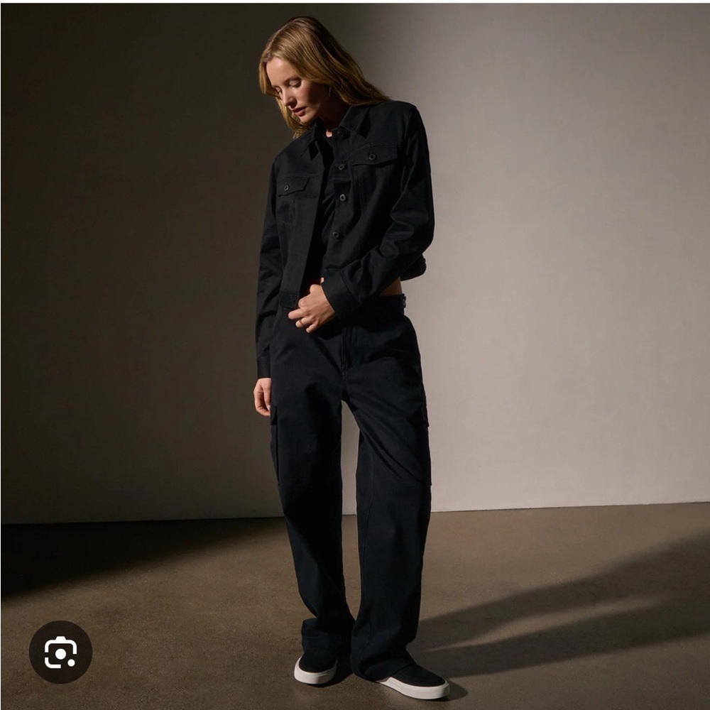 James Perse Shirt Jacket Blazer Utility Pockets Black